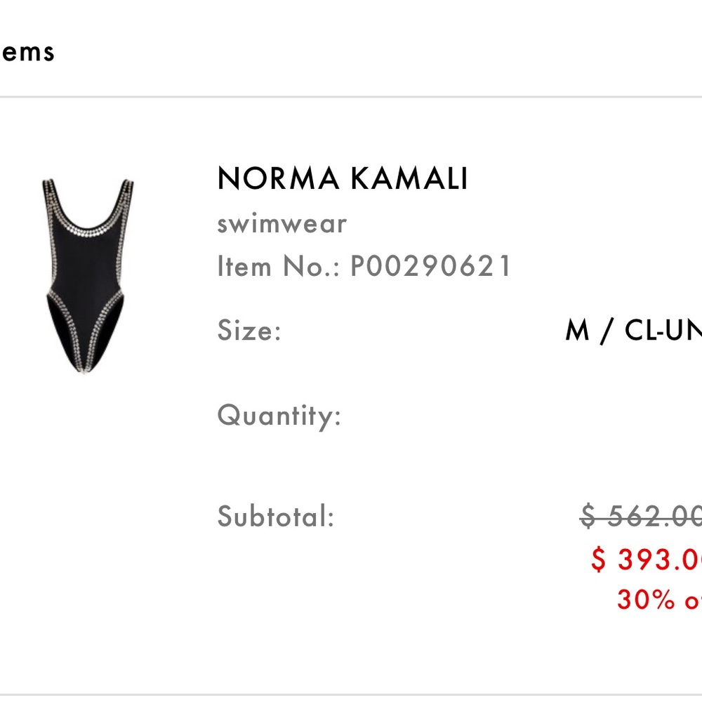 Norma Kamali Black and White Swimsuit